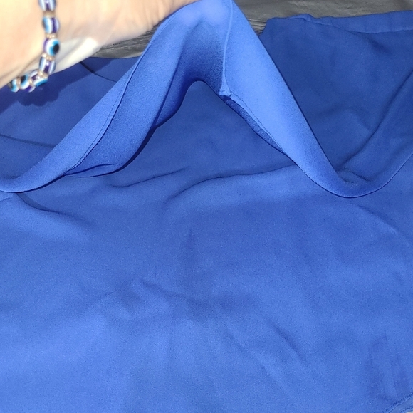 Draper’s & Damon’s Royal Blue Chiffon Skirt Set 16 Flowy A-Line Resort Wedding - Picture 8 of 15